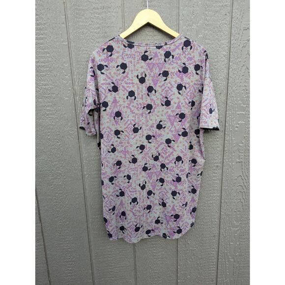 LulaRoe Irma Disney Minnie Mouse Print Tunic Oversized Grey Gray Aztec XS - Picture 4 of 4